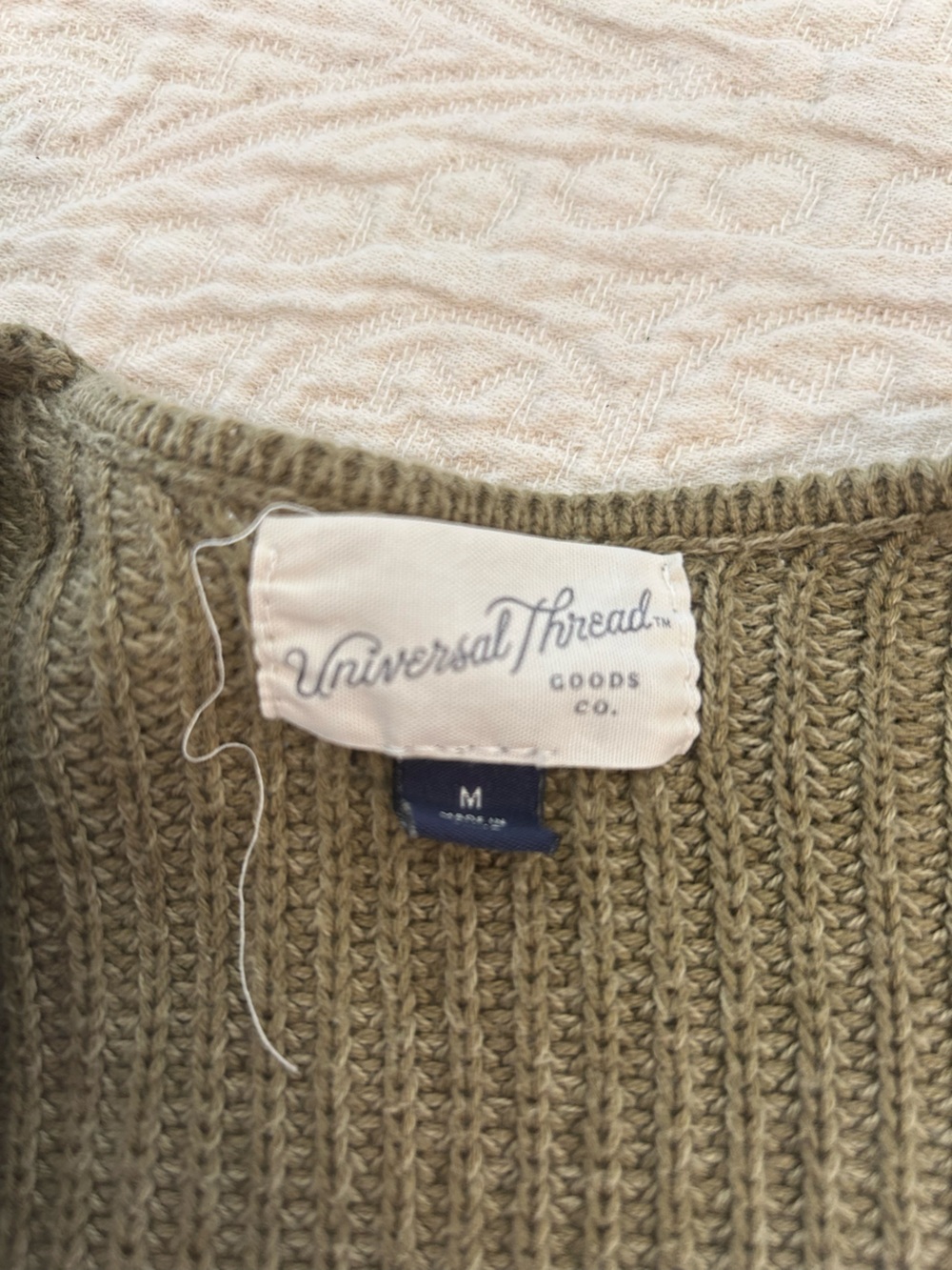 Universal Thread Olive Open-Front Ribbed Cardigan - Picture 2 of 2